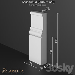 Base 003 3 200x71x20 truncated concrete 3D Models 3DSKY 