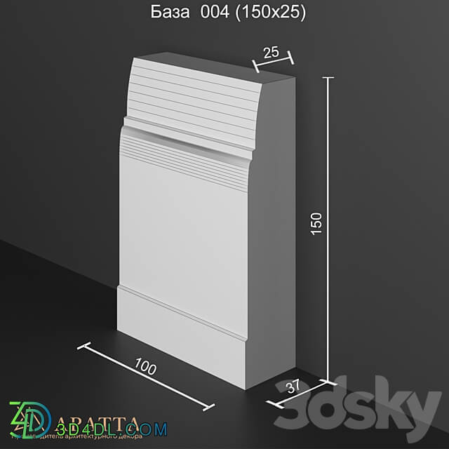 Base 004 150x25 3D Models 3DSKY