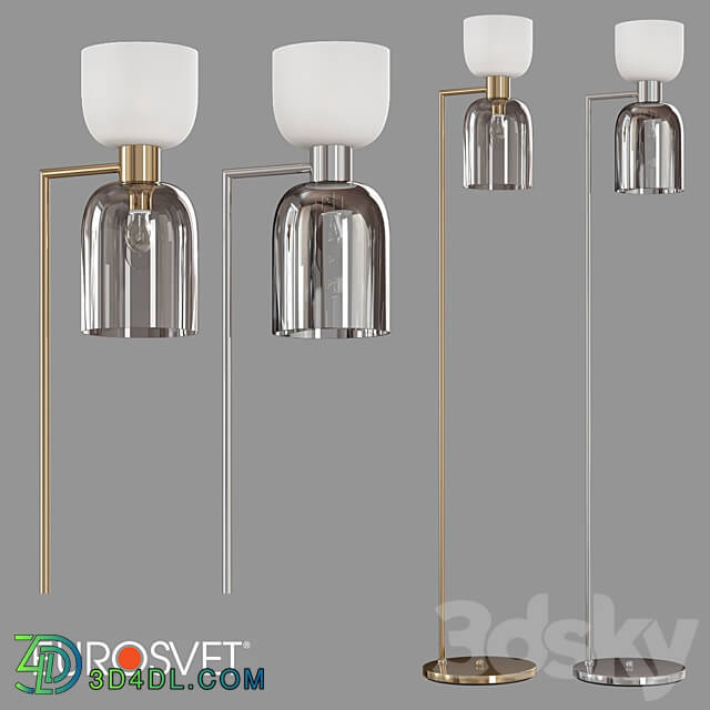OM Floor lamp Eurosvet 01085 2 Tandem nickel brass 3D Models 3DSKY