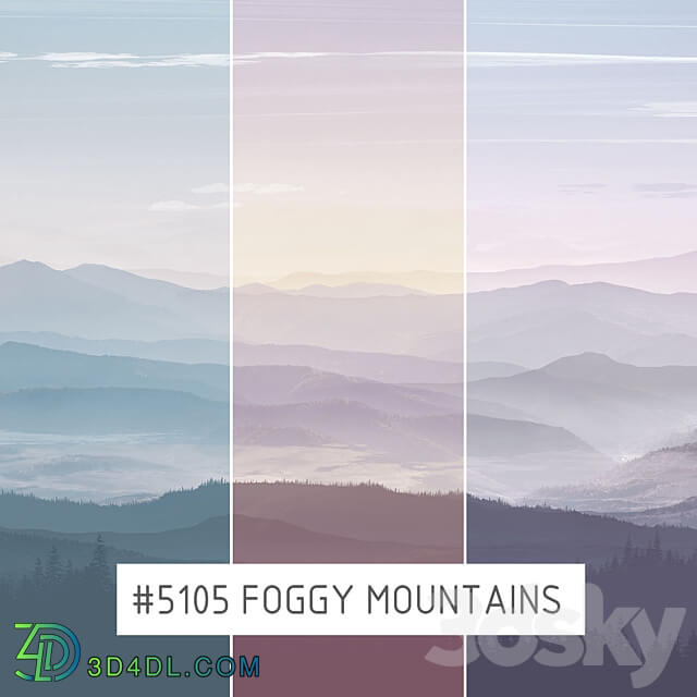Creativille Wallpapers 5105 Foggy Mountains 3D Models 3DSKY