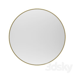 Round mirror in antique brass frame Iron Gold 3D Models 3DSKY 
