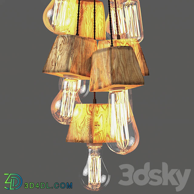 Pendant light - Querk_08 Oak OM