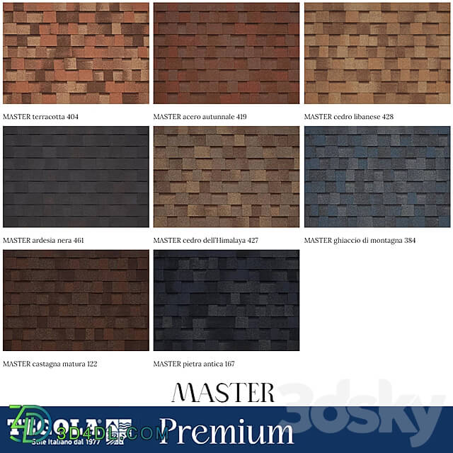 OM Seamless texture of TEGOLA shingles. Premium category. Collection MASTER Miscellaneous 3D Models 3DSKY