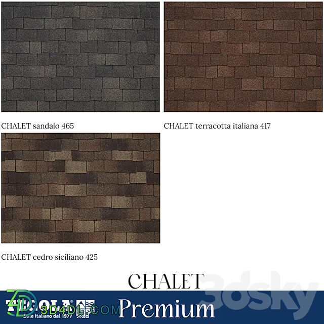 OM Seamless texture of TEGOLA shingles. Premium category. CHALET collection Miscellaneous 3D Models 3DSKY