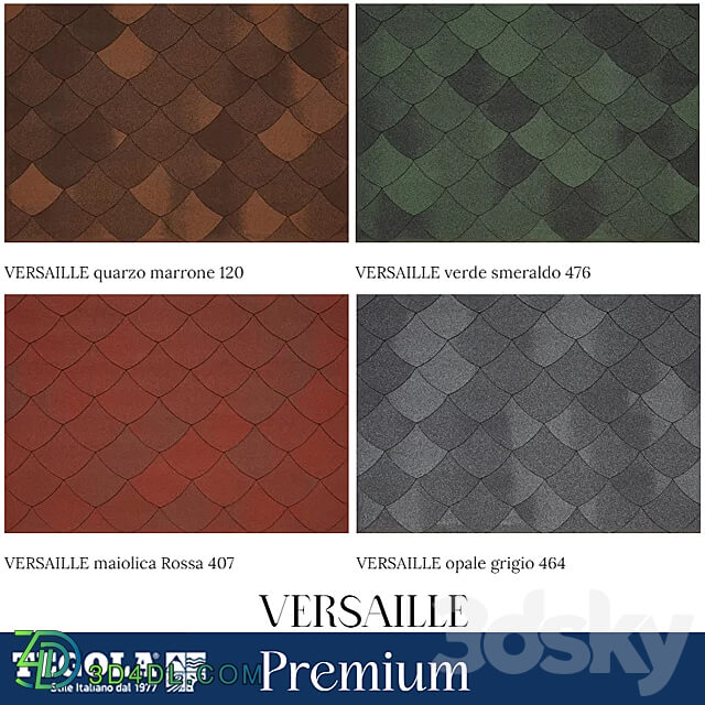 OM Seamless texture of TEGOLA shingles. Premium category. VERSAILLE collection Miscellaneous 3D Models 3DSKY