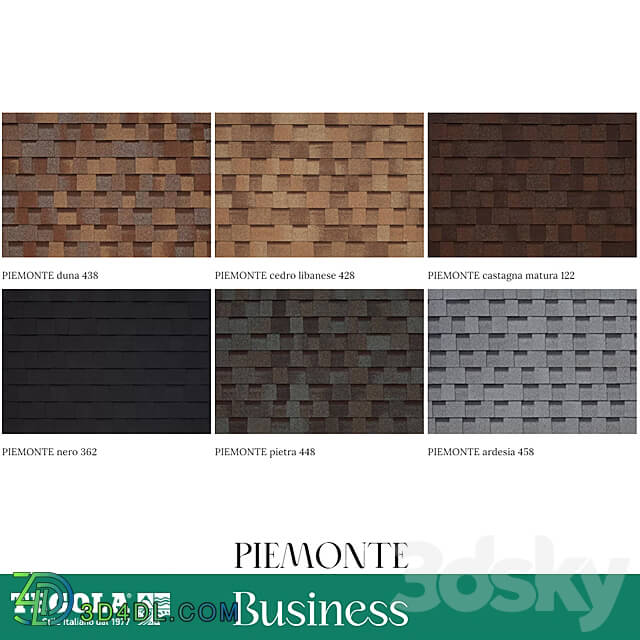 OM Seamless texture of TEGOLA shingles. BUSINESS category. PIEMONTE collection Miscellaneous 3D Models 3DSKY