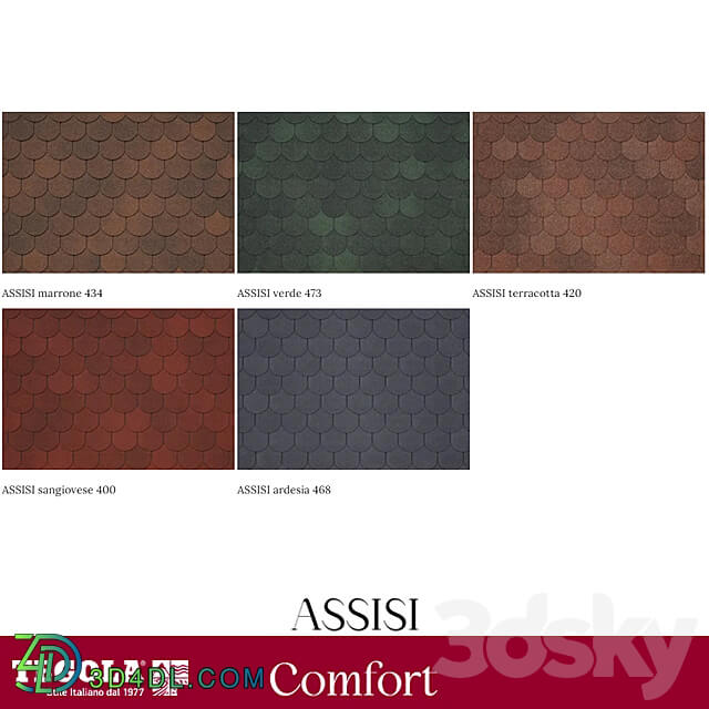 Miscellaneous - OM Seamless texture of TEGOLA shingles. COMFORT category. ASSISI collection
