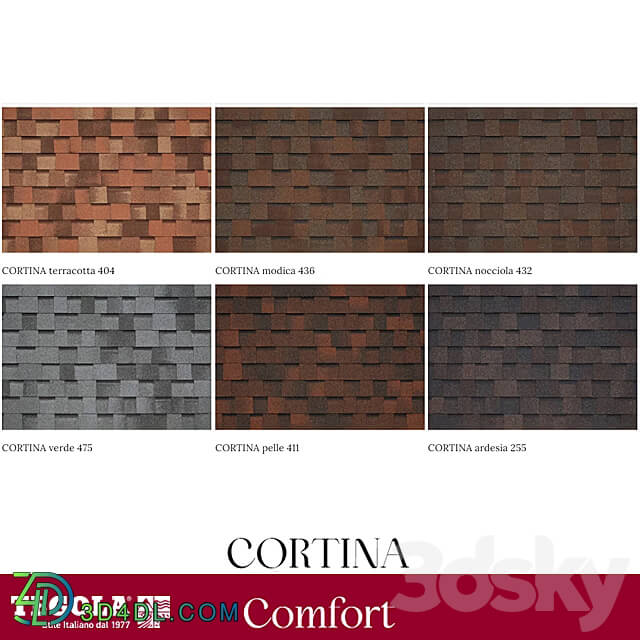 Miscellaneous - OM Seamless texture of TEGOLA shingles. COMFORT category. CORTINA collection