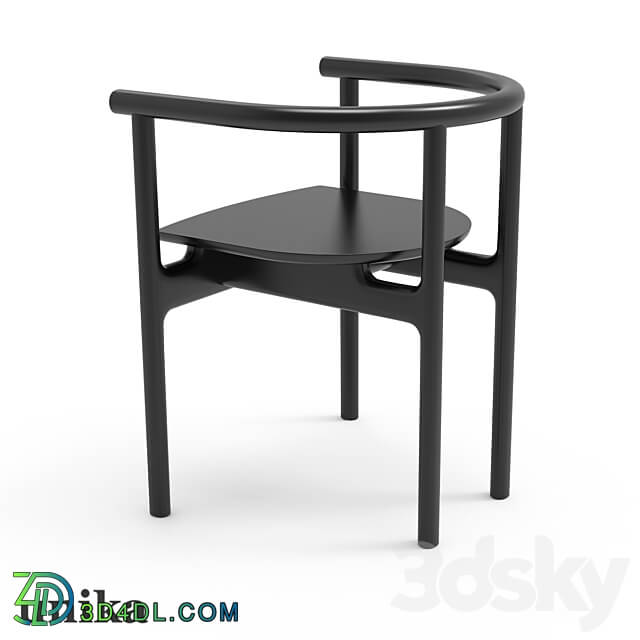 Semi chair Inge black 3D Models 3DSKY