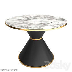 DINING TABLE ROUND ARTIFICIAL MARBLE BLACK METAL 76AR DT813 Garda Decor 3D Models 3DSKY 