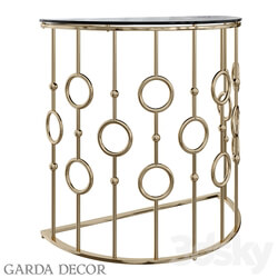 Console - CONSOLE BLACK GLASS _ GOLD GY-CST8040GOLD Garda Decor 