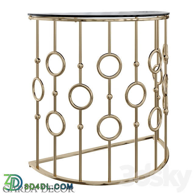 Console - CONSOLE BLACK GLASS _ GOLD GY-CST8040GOLD Garda Decor