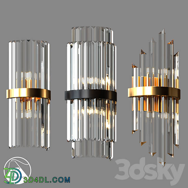 LampsShop.com B4106 Sconce Gold Glass Stick 3D Models 3DSKY