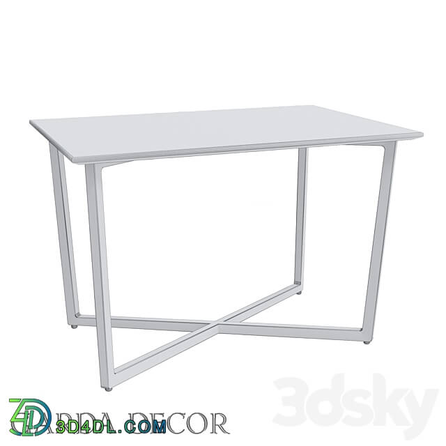 DINING TABLE RECTANGULAR WHITE ARTIFICIAL MARBLE 33FS DT19F335 BBS Garda Decor Table 3D Models 3DSKY