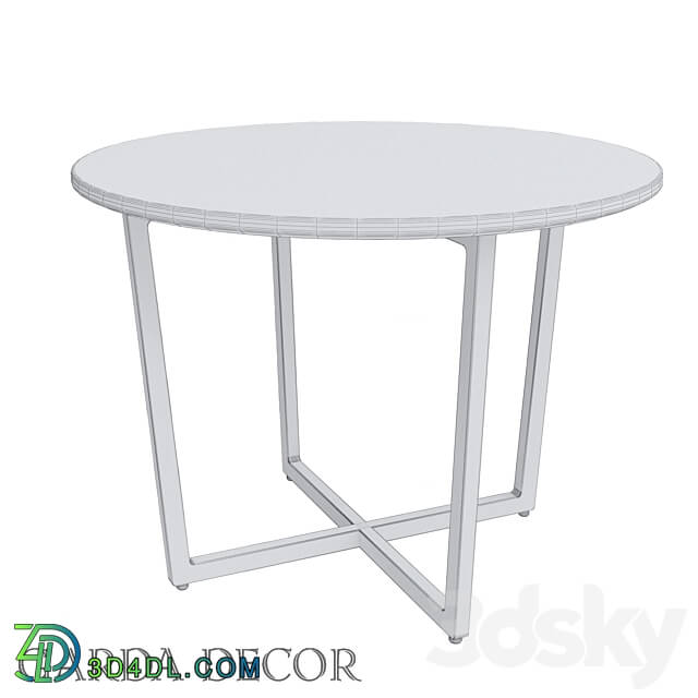 DINING TABLE ROUND WHITE ARTIFICIAL MARBLE 33FS DT3022 BBS Garda Decor 3D Models 3DSKY