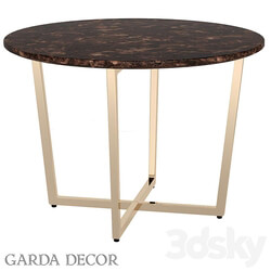 Dining Table Round Brown artificial Marble 33 Fs Dt3022 Pg Garda Decor 3D Models 3DSKY 