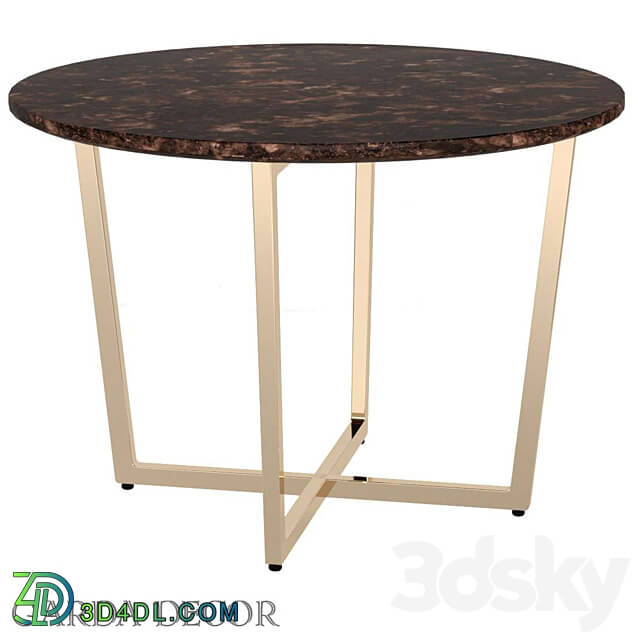 Dining Table Round Brown artificial Marble 33 Fs Dt3022 Pg Garda Decor 3D Models 3DSKY