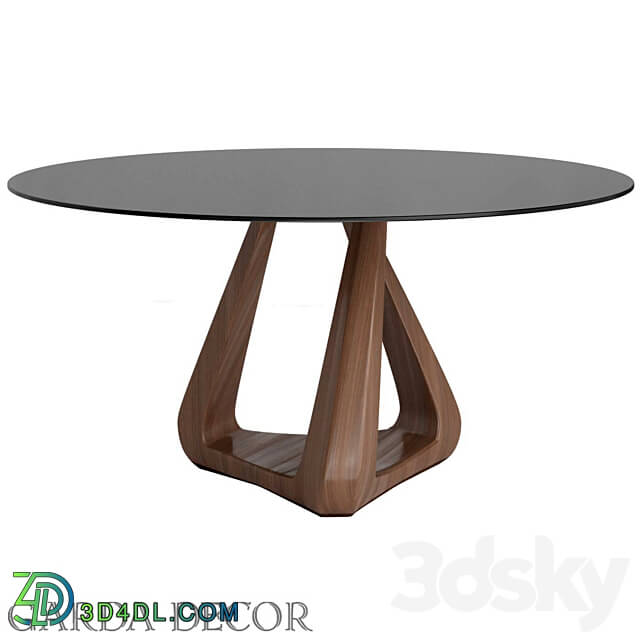 Table - Round Dining Table with Glass 77 Ip Dt643 Garda Decor