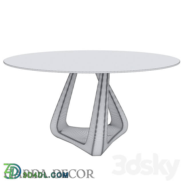 Table - Round Dining Table with Glass 77 Ip Dt643 Garda Decor