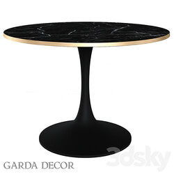 Table - Dining Table with Marble Glass 46 as Dt5042 Bl Garda Decor 