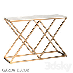 Console - CONSOLE WHITE ARTIFICIAL MARBLE _ MAT.GOLD 47ED-CST026GOLD Garda Decor 