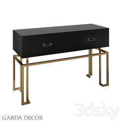 Console with Drawers Black Glass GOLD KFG058 Garda Decor 3D Models 3DSKY 