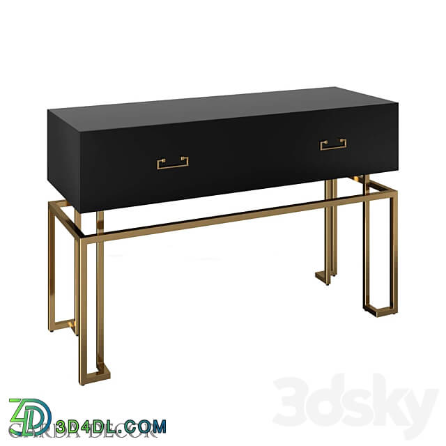 Console with Drawers Black Glass GOLD KFG058 Garda Decor 3D Models 3DSKY