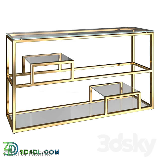 CONSOLE CLEAR GLASS GOLD GY CST8005GOLD Garda Decor 3D Models 3DSKY