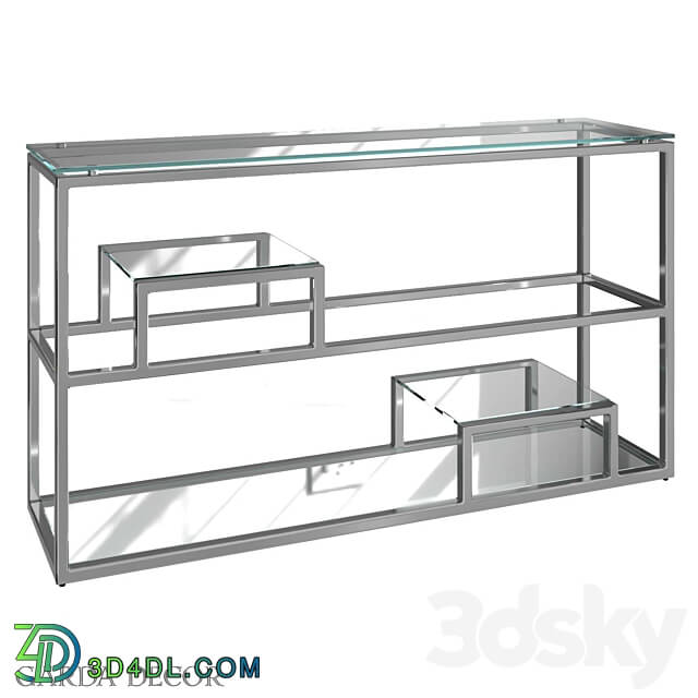 Console - Console Clear Glass _ CHROME GY-CST8005 Garda Decor