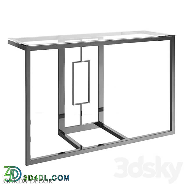 CONSOLE CLEAR GLASS CHROME 47ED ET162BL Garda Decor 3D Models 3DSKY