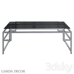 Table - Coffee Table Dark Glass _ DARK CHROME 47ED-CT162BL Garda Decor 