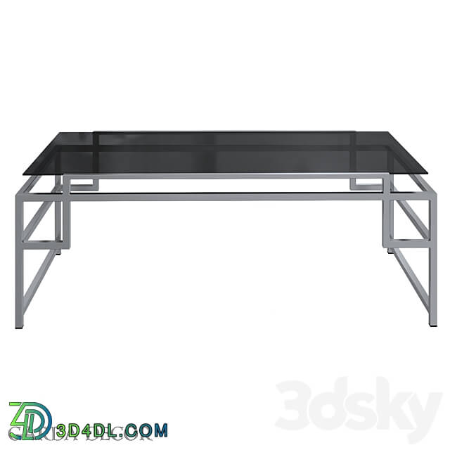 Table - Coffee Table Dark Glass _ DARK CHROME 47ED-CT162BL Garda Decor