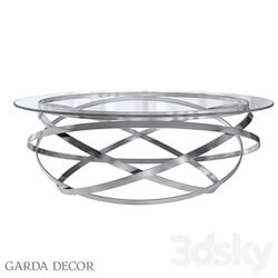COFFEE TABLE ROUND TRANSPARENT GLASS DARK CHROME GY CT8402BL Garda Decor 3D Models 3DSKY 