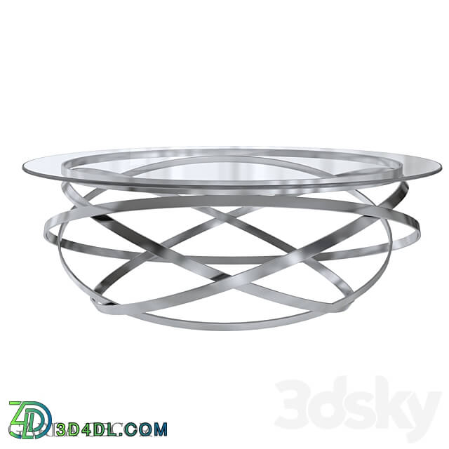 COFFEE TABLE ROUND TRANSPARENT GLASS DARK CHROME GY CT8402BL Garda Decor 3D Models 3DSKY