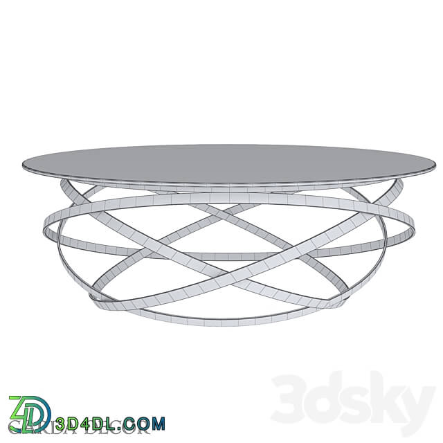 COFFEE TABLE ROUND TRANSPARENT GLASS DARK CHROME GY CT8402BL Garda Decor 3D Models 3DSKY