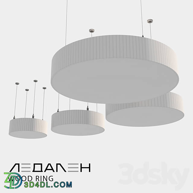 Pendant light - Round lamp WOOD RING LEDALEN