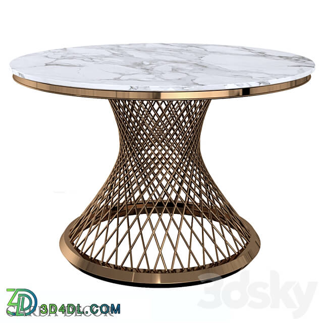 Dining Table Round Artificial Marble GOLD 76AR DT805 Garda Decor 3D Models 3DSKY