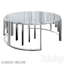 COFFEE TABLE ROUND TRANSPARENT GLASS SILVER 13RXCT8077 SILVER Garda Decor 3D Models 3DSKY 