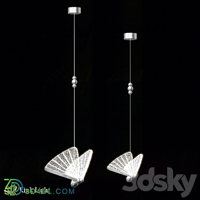 Pendant Butterfly gold 08444 1A 02 08444 1B 02 Pendant light 3D Models 3DSKY