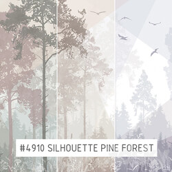 Wall covering - Creativille _ Wallpapers _ 4910 Silhouette Pine Forest 