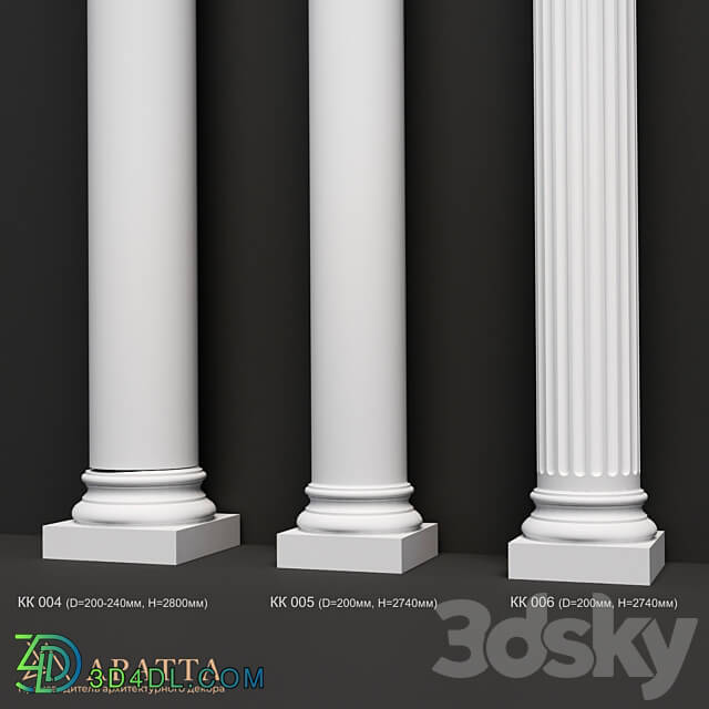Decorative plaster - Columns 004-006
