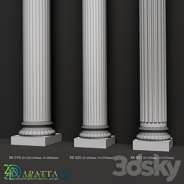 Columns 019 021 3D Models 3DSKY