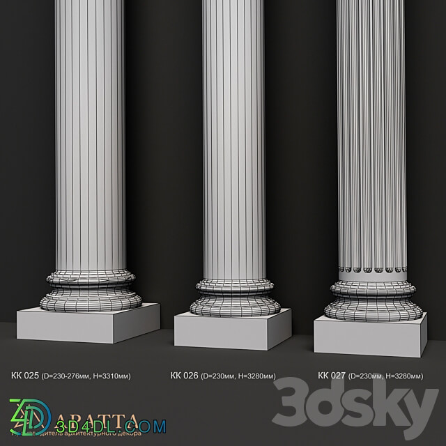 Decorative plaster - Columns 025-027