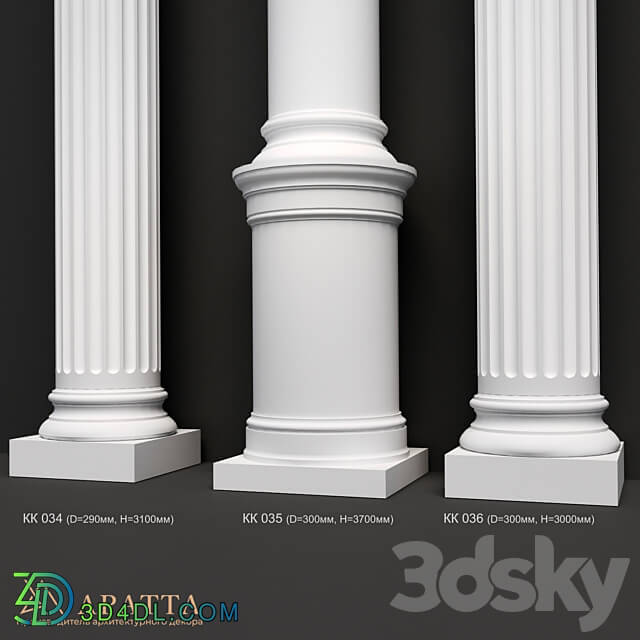 Columns 034 036 3D Models 3DSKY