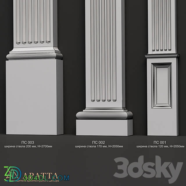 Pilasters 001 003 3D Models 3DSKY