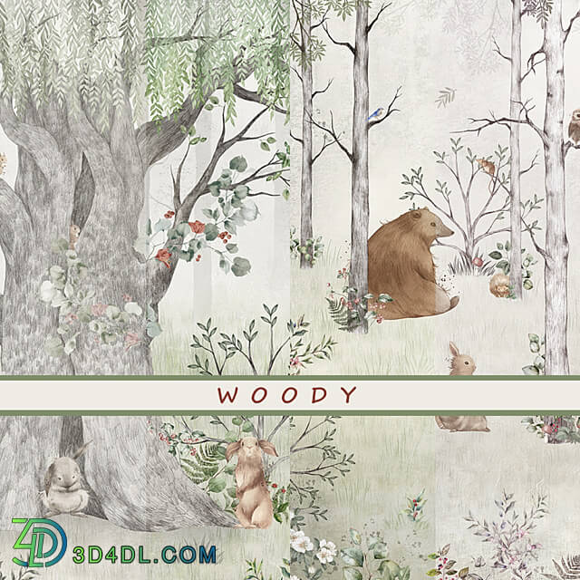 Wall covering - Designer wallpaper WOODY pack 1