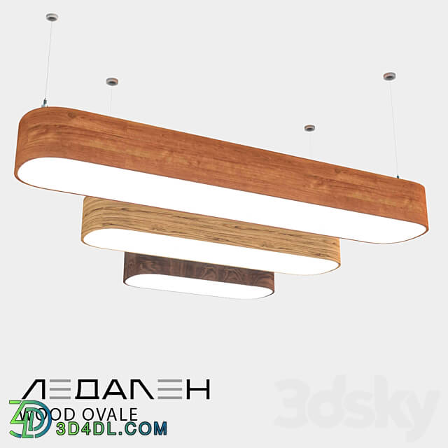 Wooden lamp WOOD OVALE LEDALEN Pendant light 3D Models 3DSKY