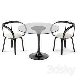 group with chairs apriori L round table OM Table Chair 3D Models 3DSKY 