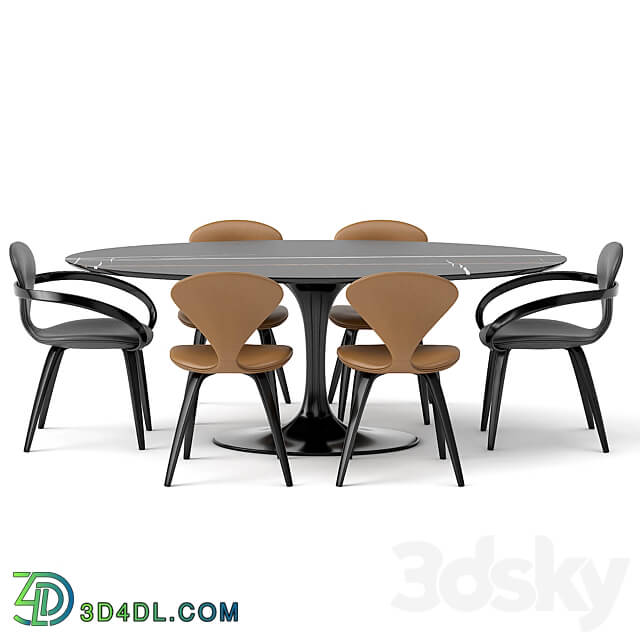 Table _ Chair - group with oval table apriori T _sahara noir_ OM