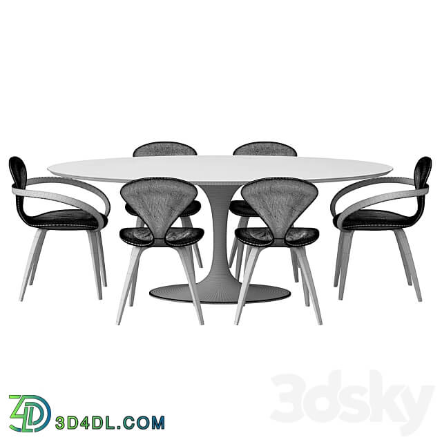 Table _ Chair - group with oval table apriori T _sahara noir_ OM